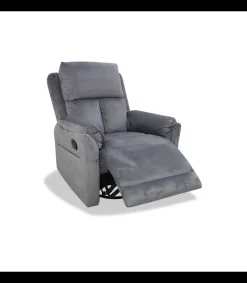 Sillón relax manual Mercury tapizado gris, 76cm(Ancho) 90cm (Fondo) 100cm(Alto)