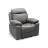 Sillón relax manual Málaga tapizado en tela gris, 101cm(alto) 100cm(ancho) 90cm(fondo)