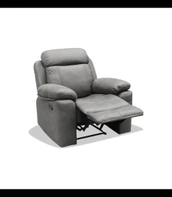 Sillón relax manual Málaga tapizado en tela gris, 101cm(alto) 100cm(ancho) 90cm(fondo)