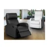 Sillón relax reclinable mediante palanca Bristol tapizado en polipiel negro, 72 cm(ancho) 100/80cm(altura) 94/593 cm(fondo)