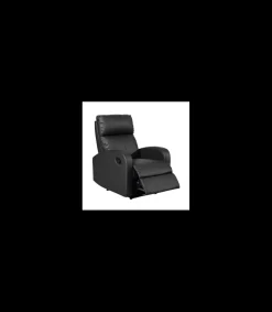Sillón relax reclinable mediante palanca Bristol tapizado en polipiel negro, 72 cm(ancho) 100/80cm(altura) 94/593 cm(fondo)