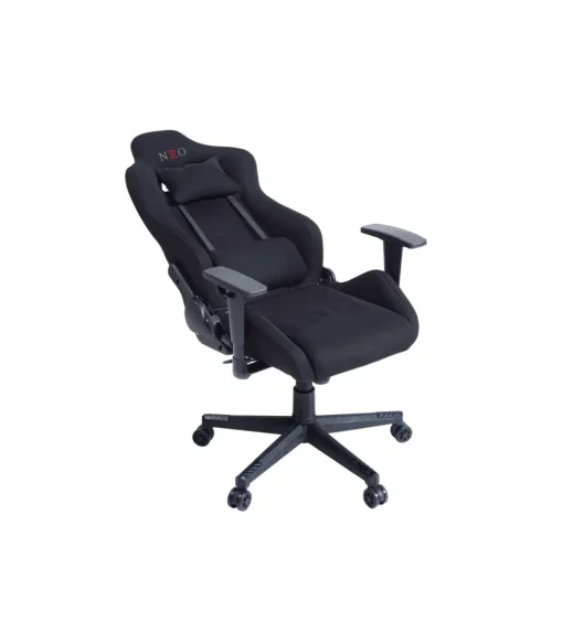 Sillon giratorio elevable gamer Neo Pro tapizado en tejido negro, 124-134 cm(alto)70 cm(ancho)70 cm(fondo).