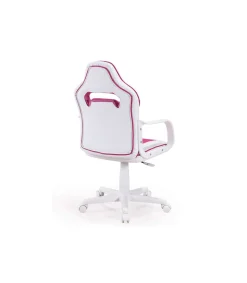 Sillon giratorio Xtr Junior regulable en altura en símil piel blanco/rosa, 98-108 cm(alto)60 cm(ancho)60 cm(largo)