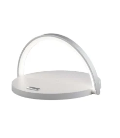 Sobremesa con cargador modelo Luxo acabado blanco 10cm(alto) 20 cm(ancho) 20 cm (fondo)