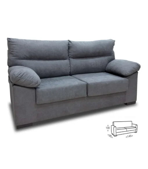 Sofá 2 plazas Tudela en tela green marengo. 145 CM (ANCHO) x 95 CM (Fondo) x 100 CM (ALTO)