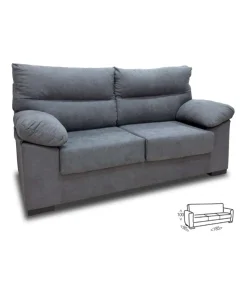 Sofá 3 plazas Tudela en tela green marengo. 185 CM (ANCHO) x 95 CM (Fondo) x 100 CM (ALTO)