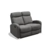 Sofá dos plazas relax con palanca Cordoba tapizado textil gris oscuro, 125cm(Ancho) 90cm(Fondo) 103cm(Alto)