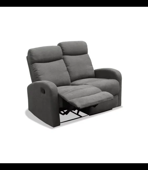 Sofá dos plazas relax con palanca Cordoba tapizado textil gris oscuro, 125cm(Ancho) 90cm(Fondo) 103cm(Alto)