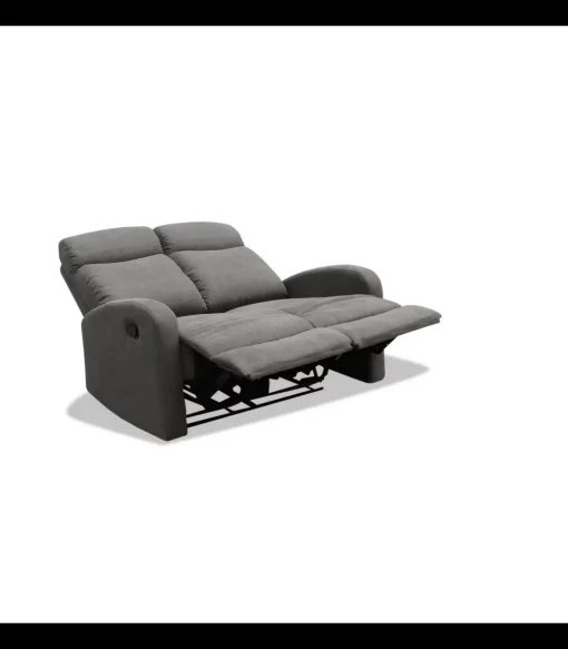 Sofá dos plazas relax con palanca Cordoba tapizado textil gris oscuro, 125cm(Ancho) 90cm(Fondo) 103cm(Alto)