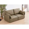 Sofá modular con brazos 2 plazas MOU tapizado en tejido beige, 186cm(ancho) 93cm(altura) 93cm(fondo).