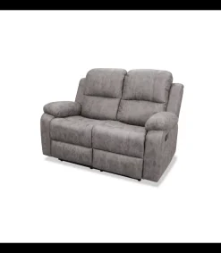 Sofá relax dos plazas Navas tapizado gris, 140cm(Ancho) 100cm (Fondo) 100cm(Alto)