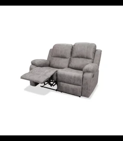 Sofá relax dos plazas Navas tapizado gris, 140cm(Ancho) 100cm (Fondo) 100cm(Alto)