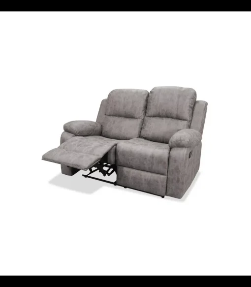 Sofá relax dos plazas Navas tapizado gris, 140cm(Ancho) 100cm (Fondo) 100cm(Alto)