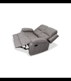 Sofá relax dos plazas Navas tapizado gris, 140cm(Ancho) 100cm (Fondo) 100cm(Alto)