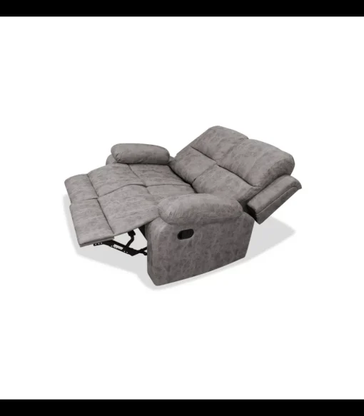 Sofá relax dos plazas Navas tapizado gris, 140cm(Ancho) 100cm (Fondo) 100cm(Alto)