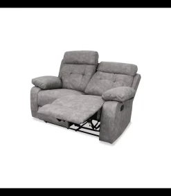 Sofá relax dos plazas Valverde tapizado gris, 150cm(Ancho) 90cm (Fondo) 104cm(Alto)