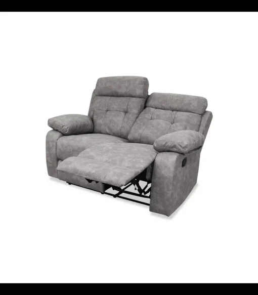 Sofá relax dos plazas Valverde tapizado gris, 150cm(Ancho) 90cm (Fondo) 104cm(Alto)