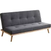 Sofa cama clic clac modelo Fox tapizado gris 180 cm(ancho) 83 cm(altura) 75 cm(fondo).