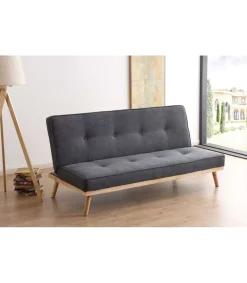 Sofa cama clic clac modelo Fox tapizado gris 180 cm(ancho) 83 cm(altura) 75 cm(fondo).