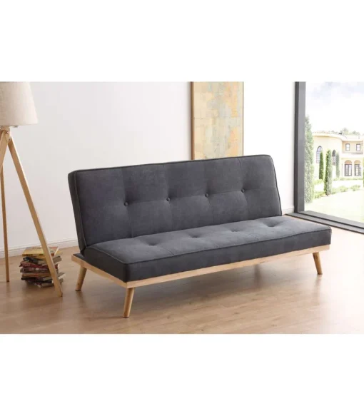 Sofa cama clic clac modelo Fox tapizado gris 180 cm(ancho) 83 cm(altura) 75 cm(fondo).