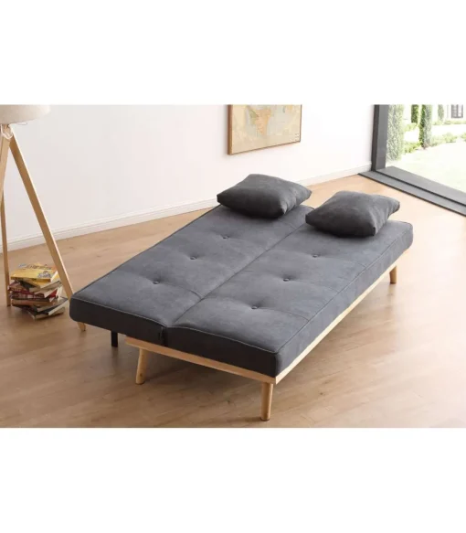 Sofa cama clic clac modelo Fox tapizado gris 180 cm(ancho) 83 cm(altura) 75 cm(fondo).