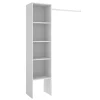 Vestidor Reus con estantes y barra de colgar en blanco, 185cm(alto) 138cm(ancho) 40cm(fondo)