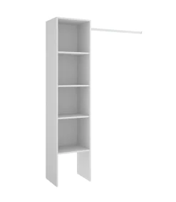 Vestidor Reus con estantes y barra de colgar en blanco, 185cm(alto) 138cm(ancho) 40cm(fondo)