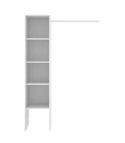 Vestidor Reus con estantes y barra de colgar en blanco, 185cm(alto) 138cm(ancho) 40cm(fondo)