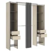 Vestidor Siles con cortina y baldas acabado natural/grafito 203 cm(alto)180 cm(ancho)50 cm(fondo)