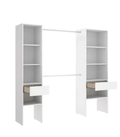 Vestidor Siles para dormitorio con baldas y dos cajones acabado blanco 185 cm(alto)200 cm(ancho)50 cm(fondo)