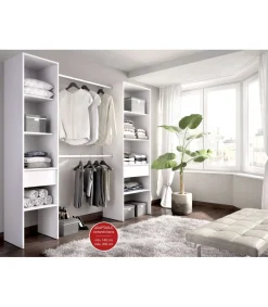 Vestidor Siles para dormitorio con baldas y dos cajones acabado blanco 185 cm(alto)200 cm(ancho)50 cm(fondo)