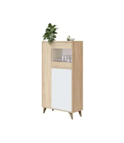 Vitrina 3 puertas Gala acabado roble/blanco 142 cm(alto) 77 cm(ancho)33 cm(largo)