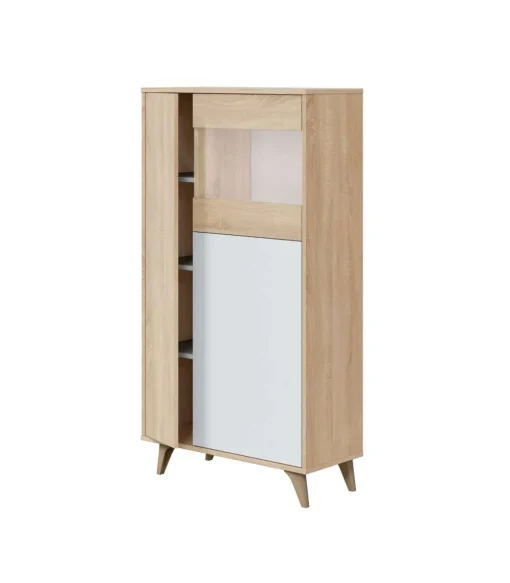 Vitrina 3 puertas Gala acabado roble/blanco 142 cm(alto) 77 cm(ancho)33 cm(largo)