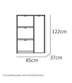 Zapatero 3 trampones y una puerta Trevi en roble cambrian. 85 cm(ancho) 122 cm(altura) 37 cm(fondo)